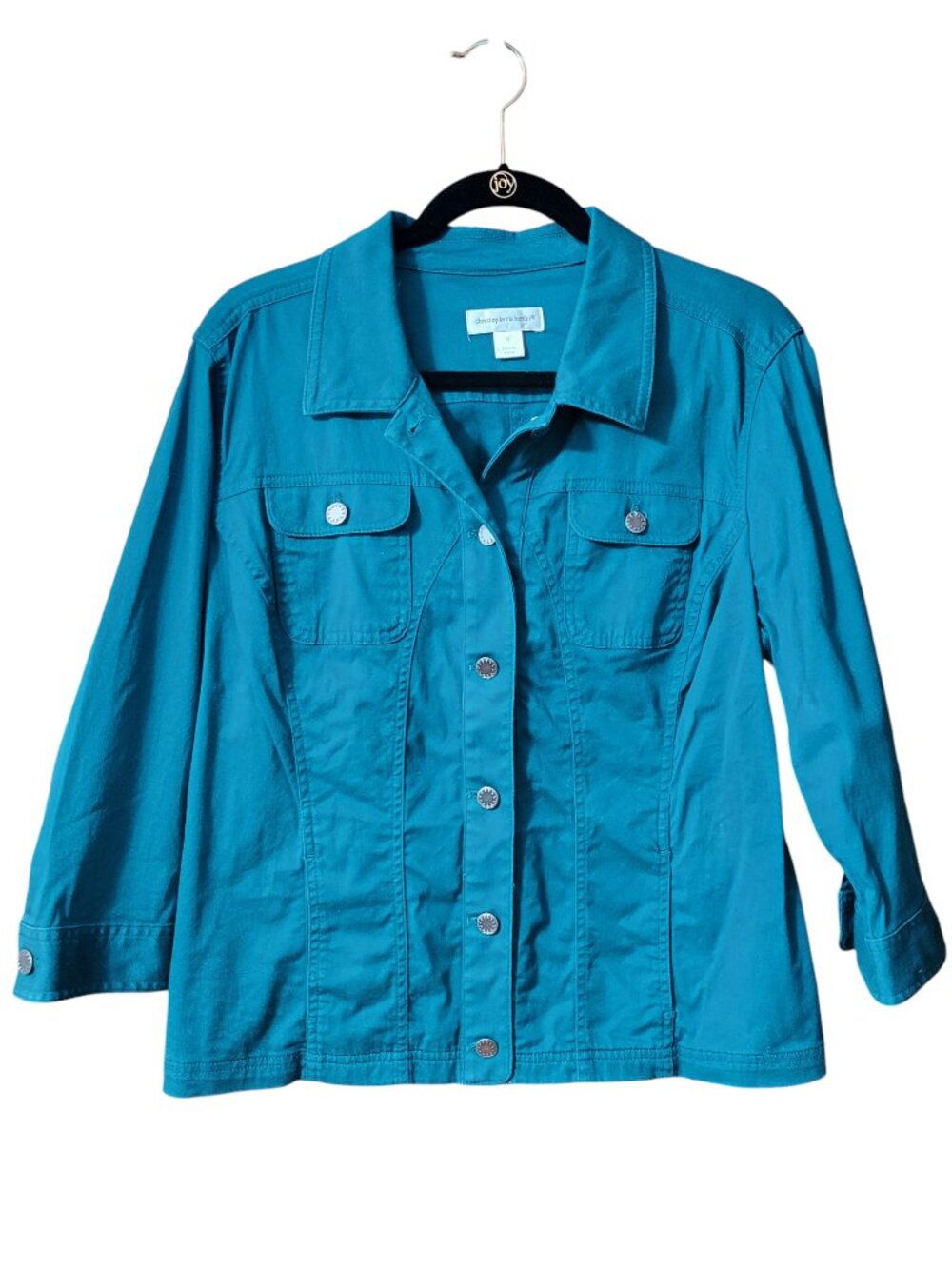 Christopher & Banks 3/4 Sleeve Button-Down Jacket